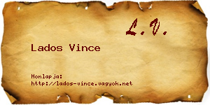 Lados Vince névjegykártya